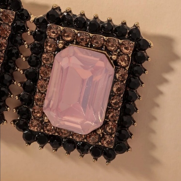 Rectangle fashion crystal earrings - Picture 2 of 3